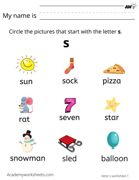 Learn The Letter S .